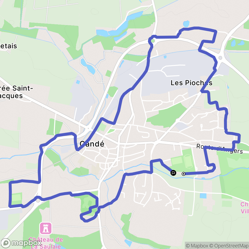Candé : carte du parcours de randonnée - France