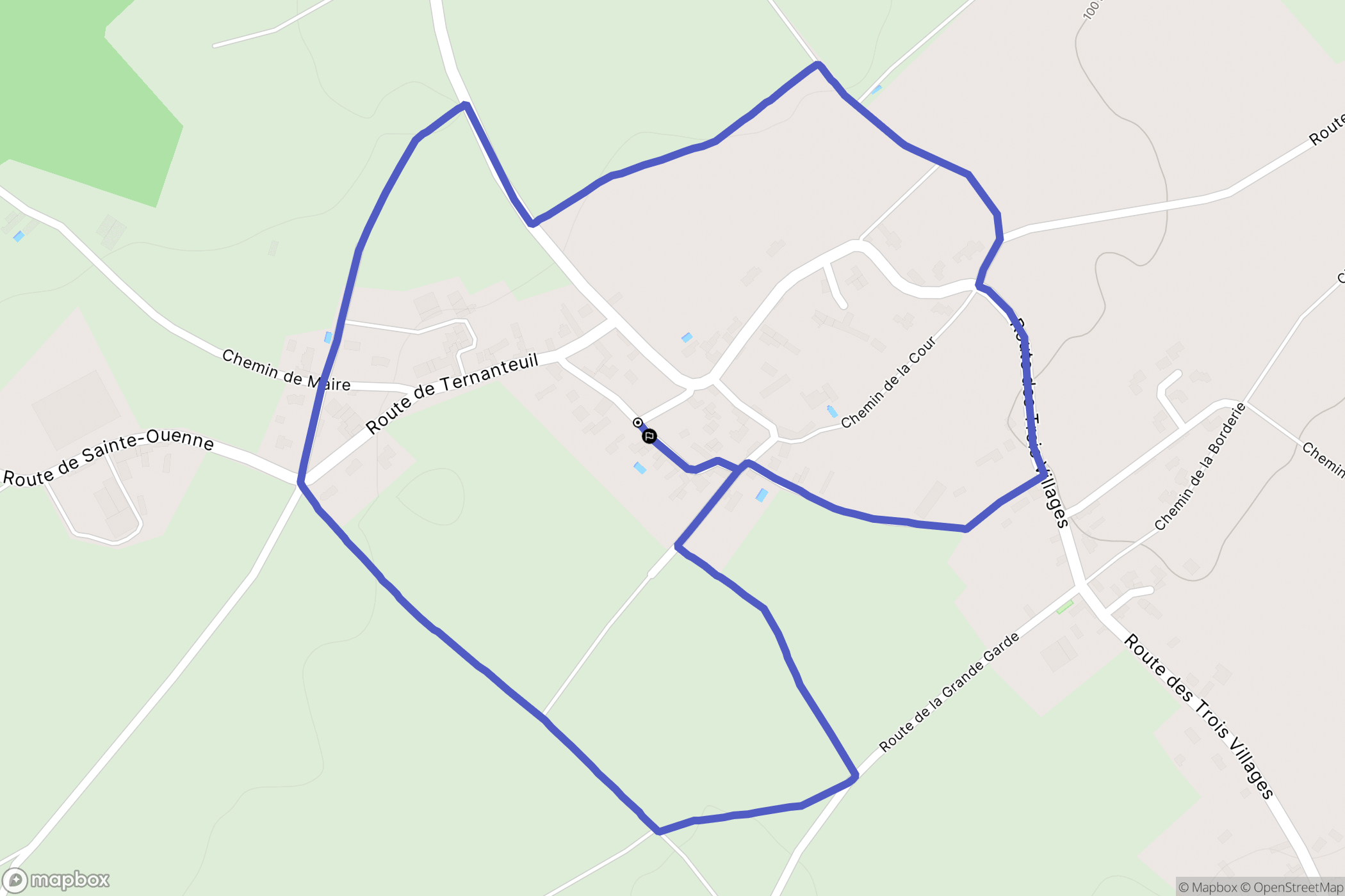 Rouvre : carte du parcours de randonnée - France