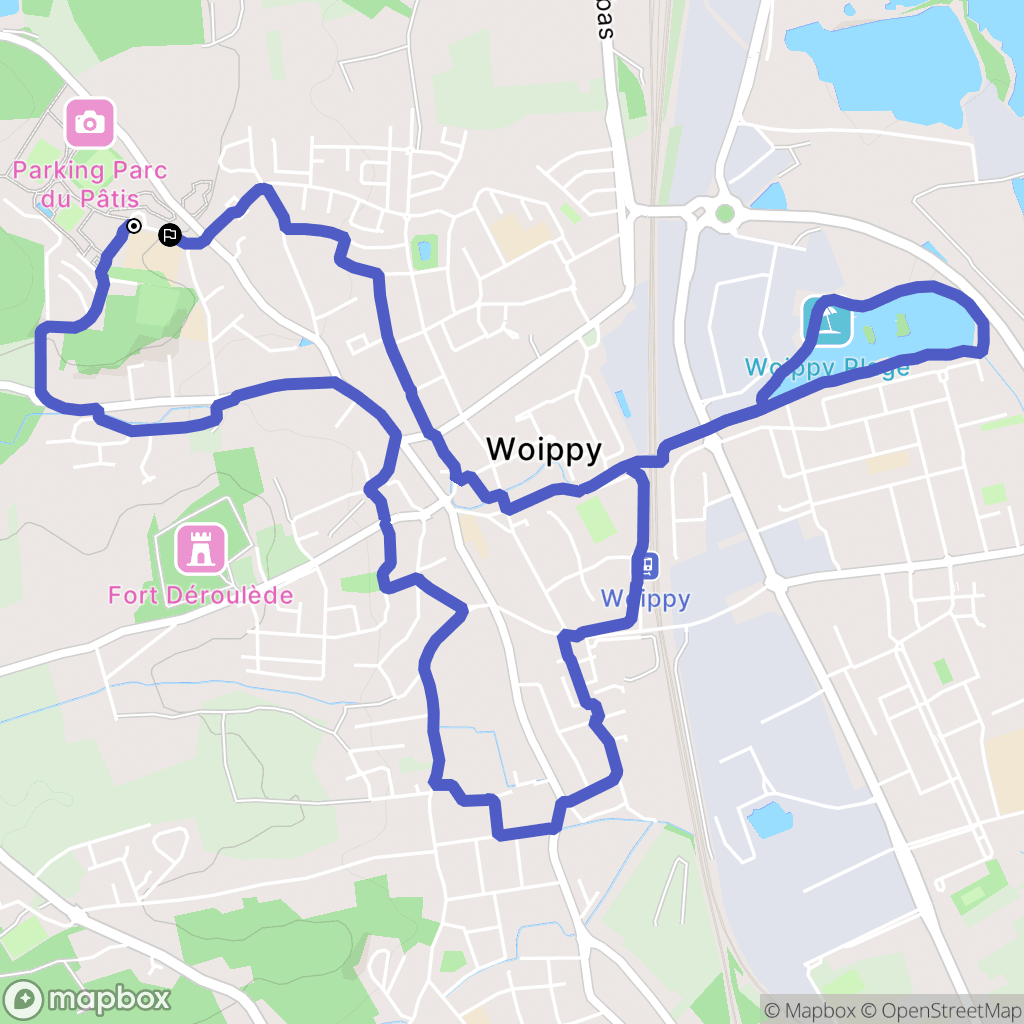 Woippy : carte du parcours de randonnée - France