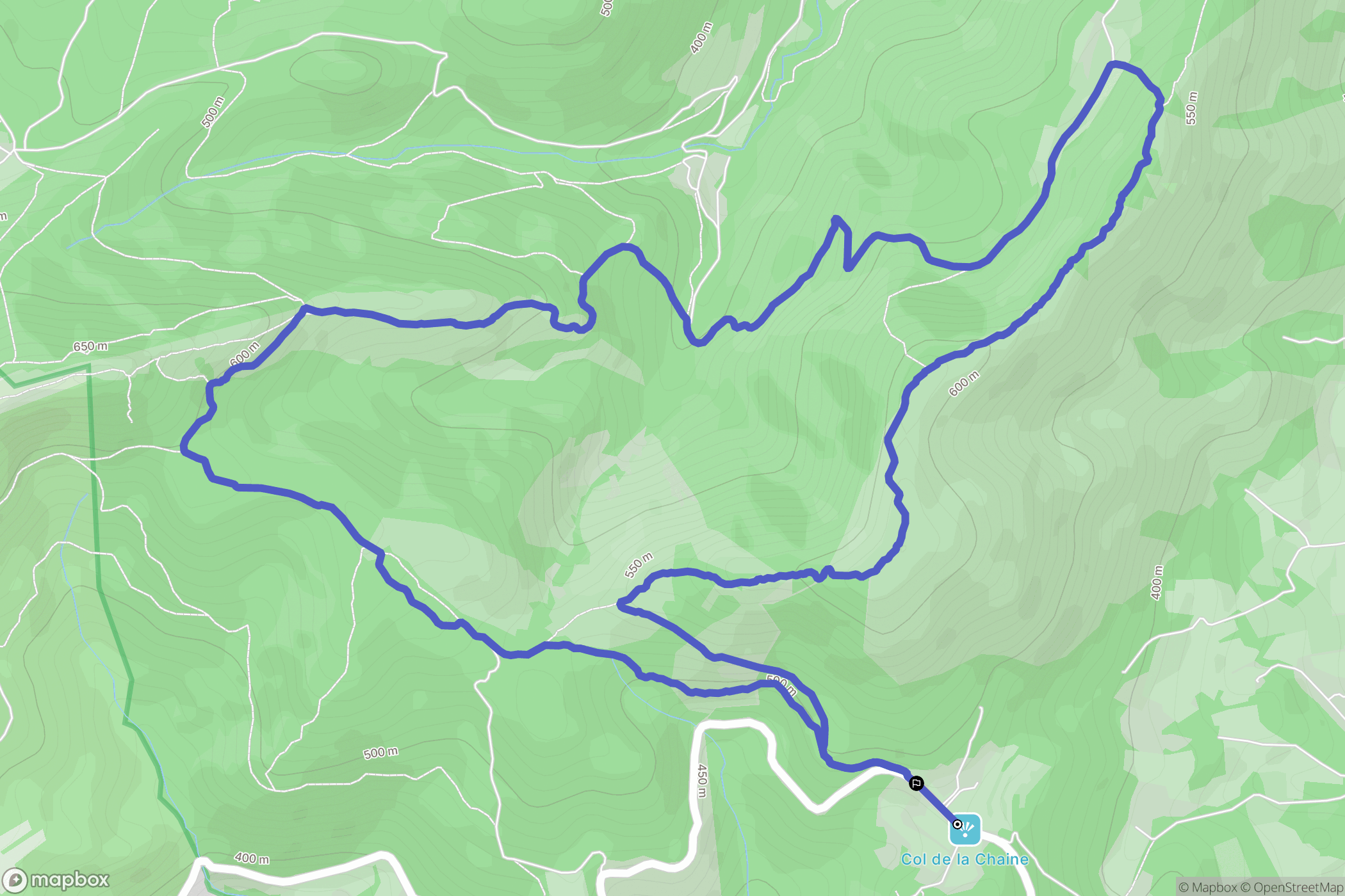 Malaucène : carte du parcours de randonnée - France