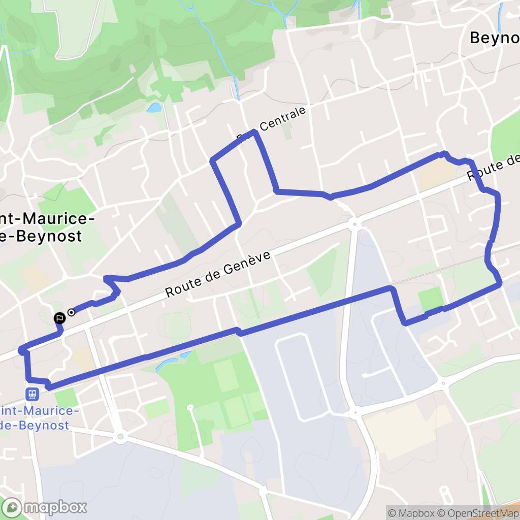 Saint-Maurice-de-Beynost : carte du parcours de randonnée - France