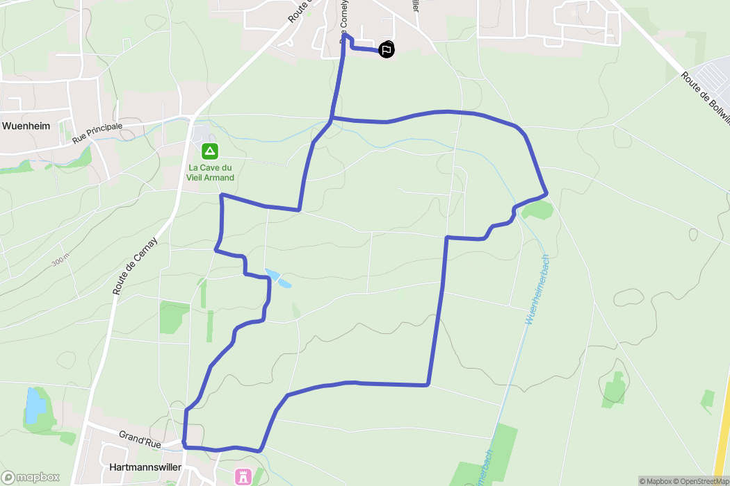 Soultz : carte du parcours de randonnée - France