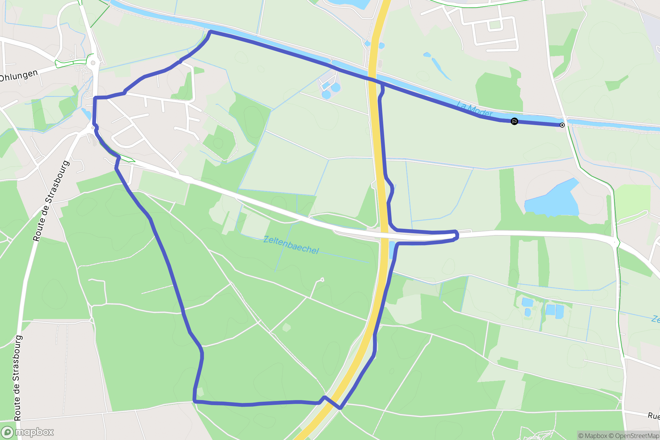Haguenau : carte du parcours de randonnée - France