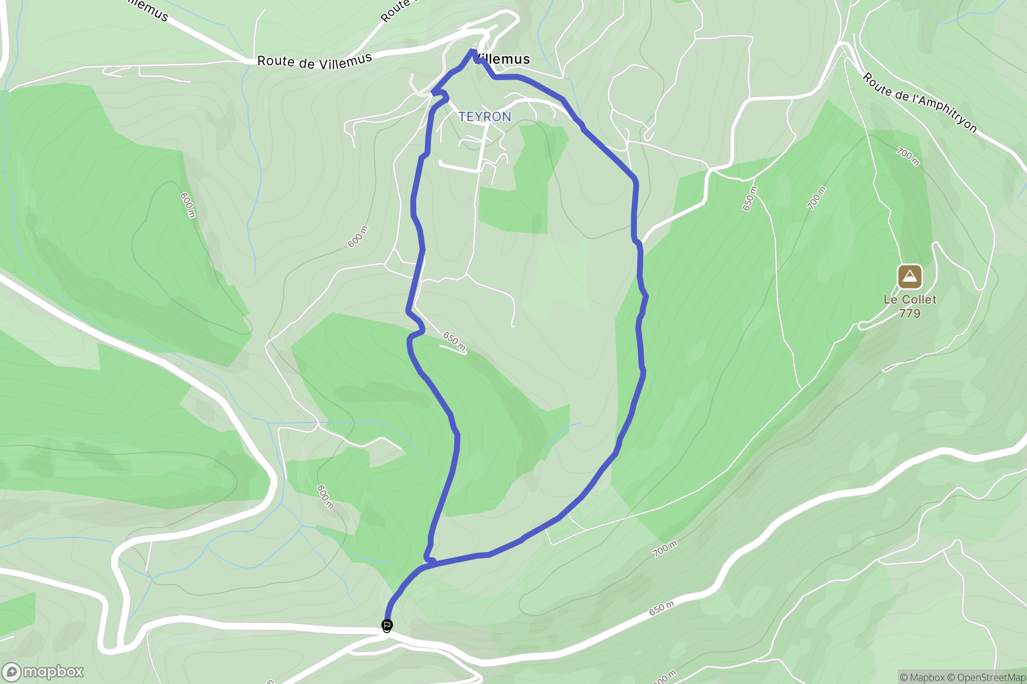 Manosque : carte du parcours de randonnée - France