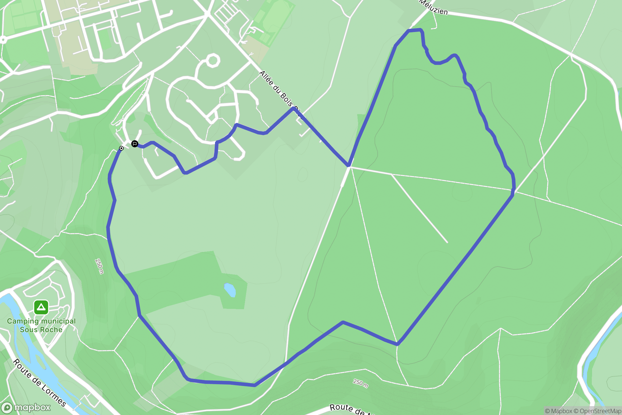Avallon : carte du parcours de randonnée - France