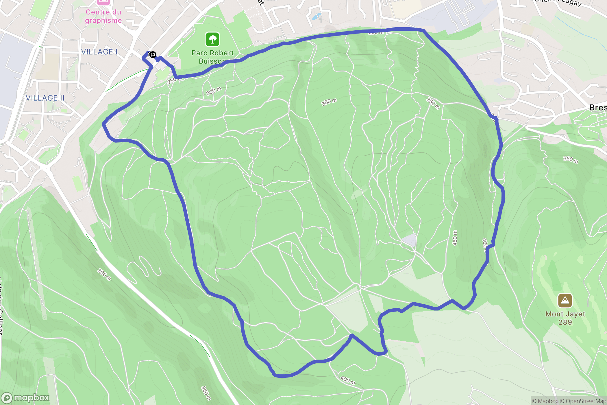 Echirolles : carte du parcours de randonnée - France