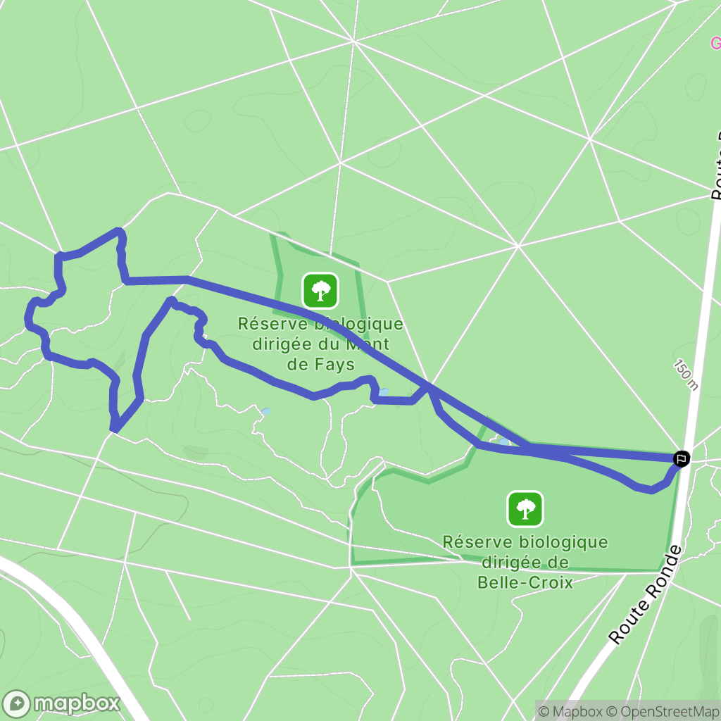 Fontainebleau : carte du parcours de randonnée - France
