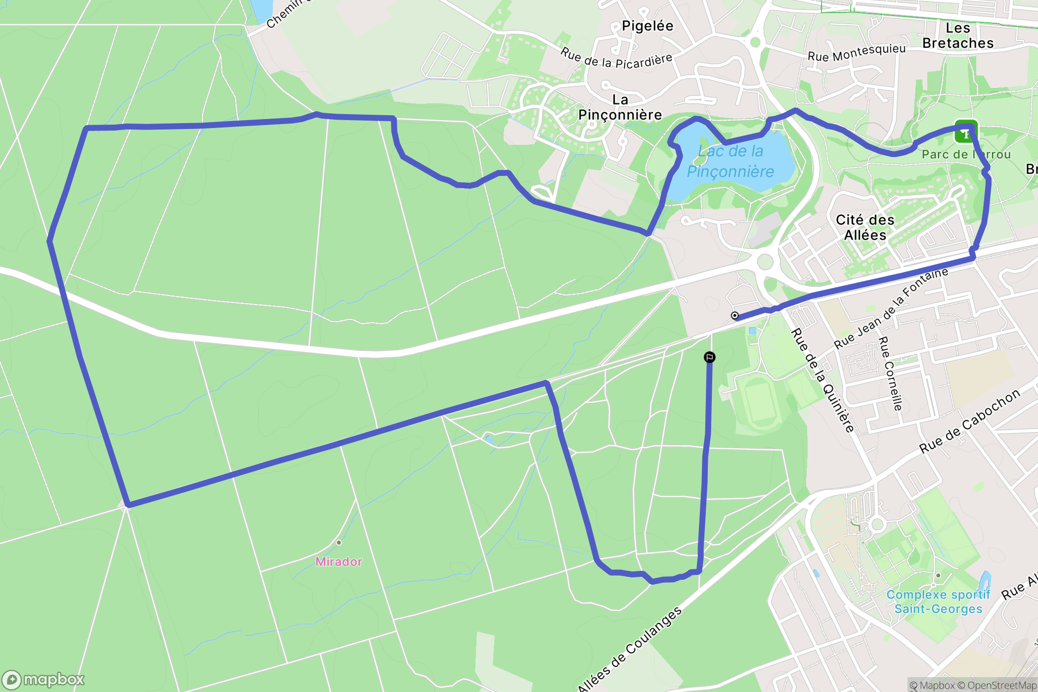 Blois : carte du parcours de randonnée - France