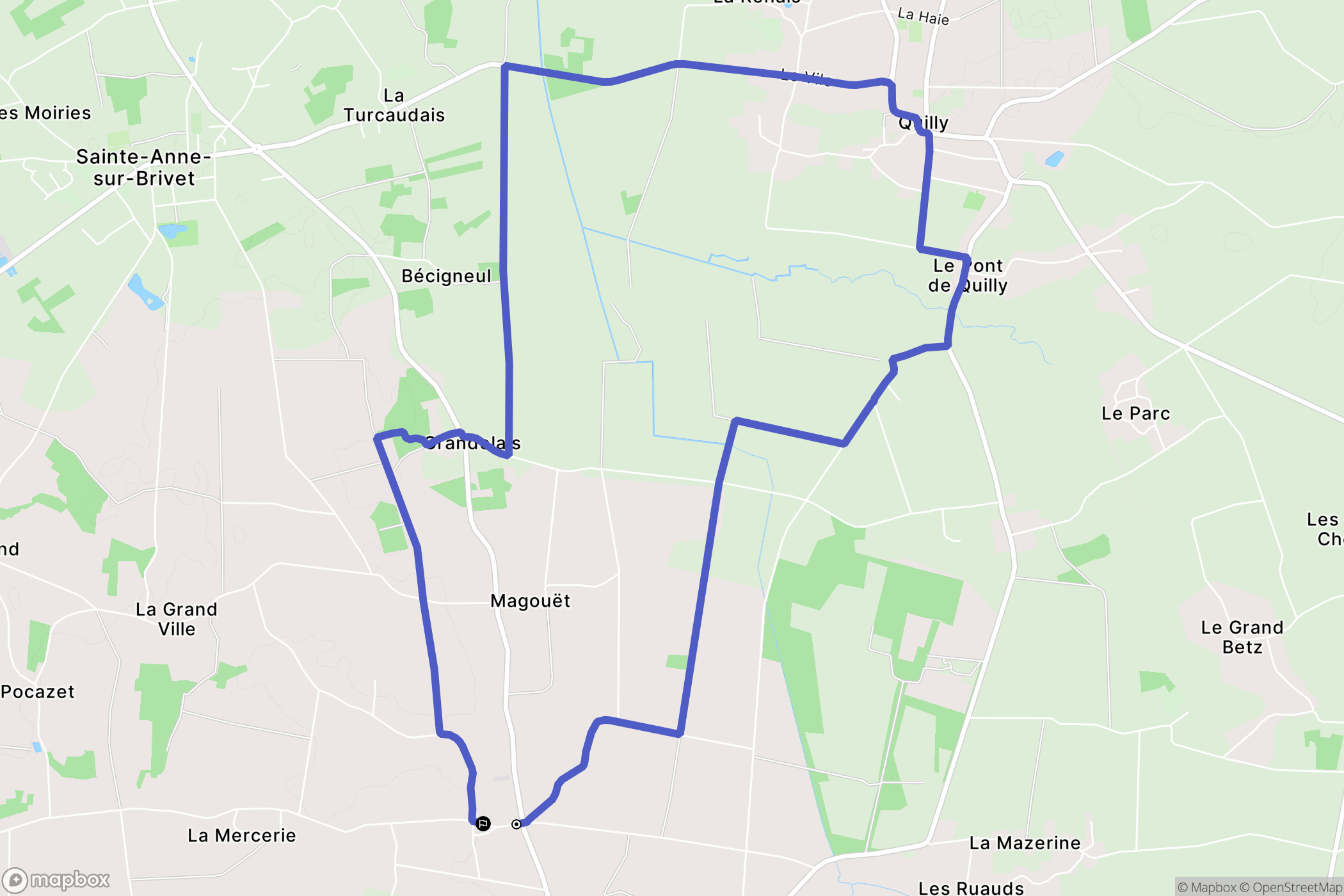 Campbon : carte du parcours de randonnée - France