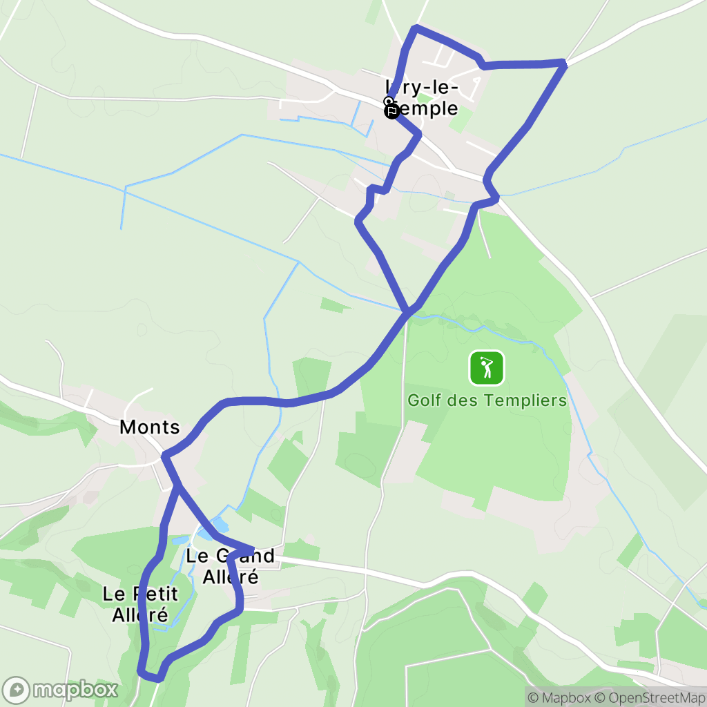 Ivry-le-Temple : carte du parcours de randonnée - France