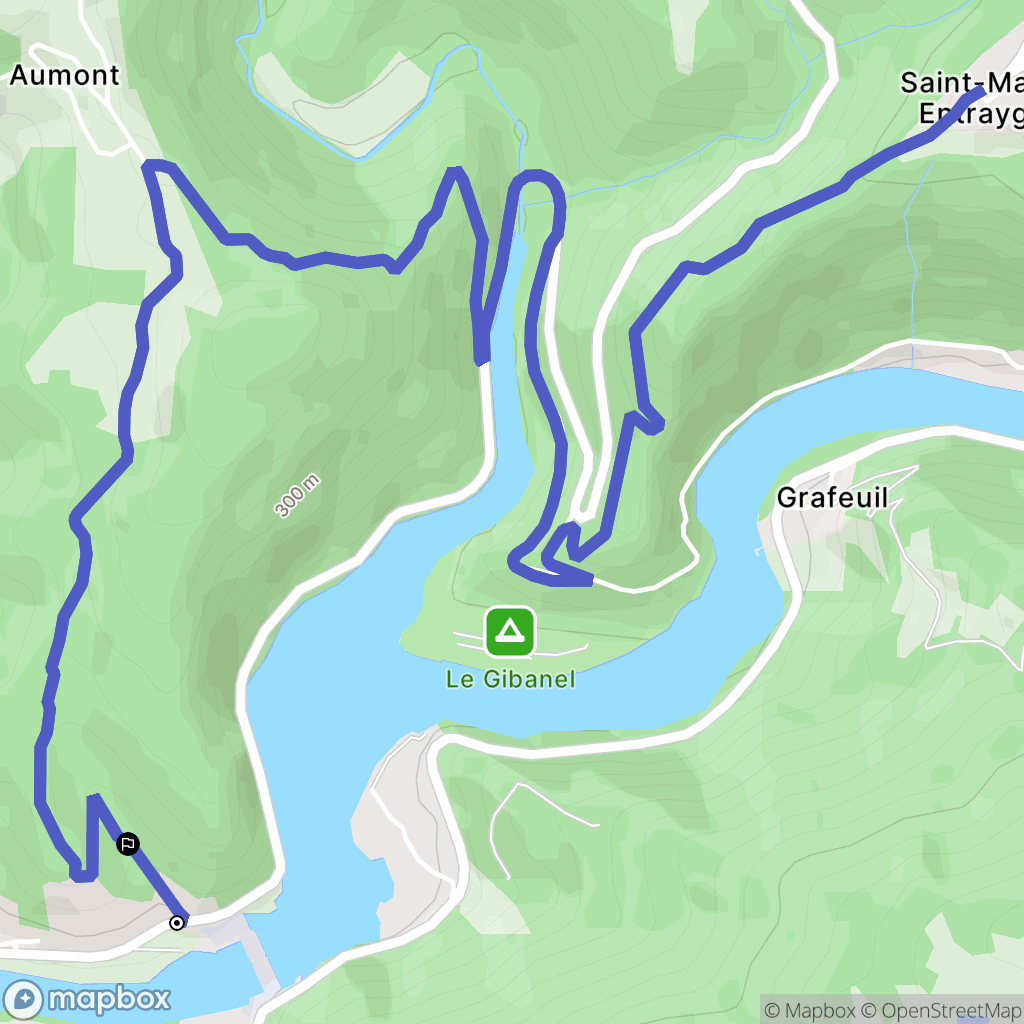 Argentat-sur-Dordogne : carte du parcours de randonnée - France