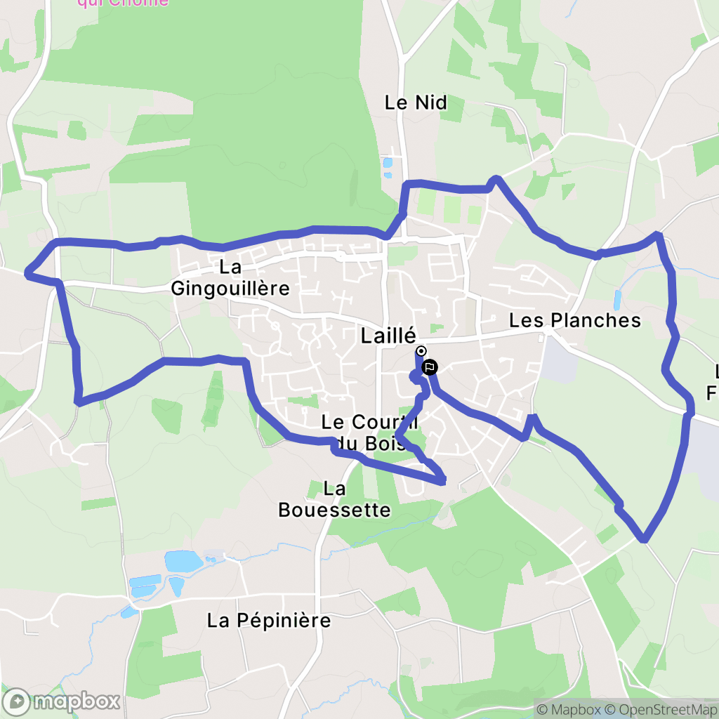 Laillé : carte du parcours de randonnée - France