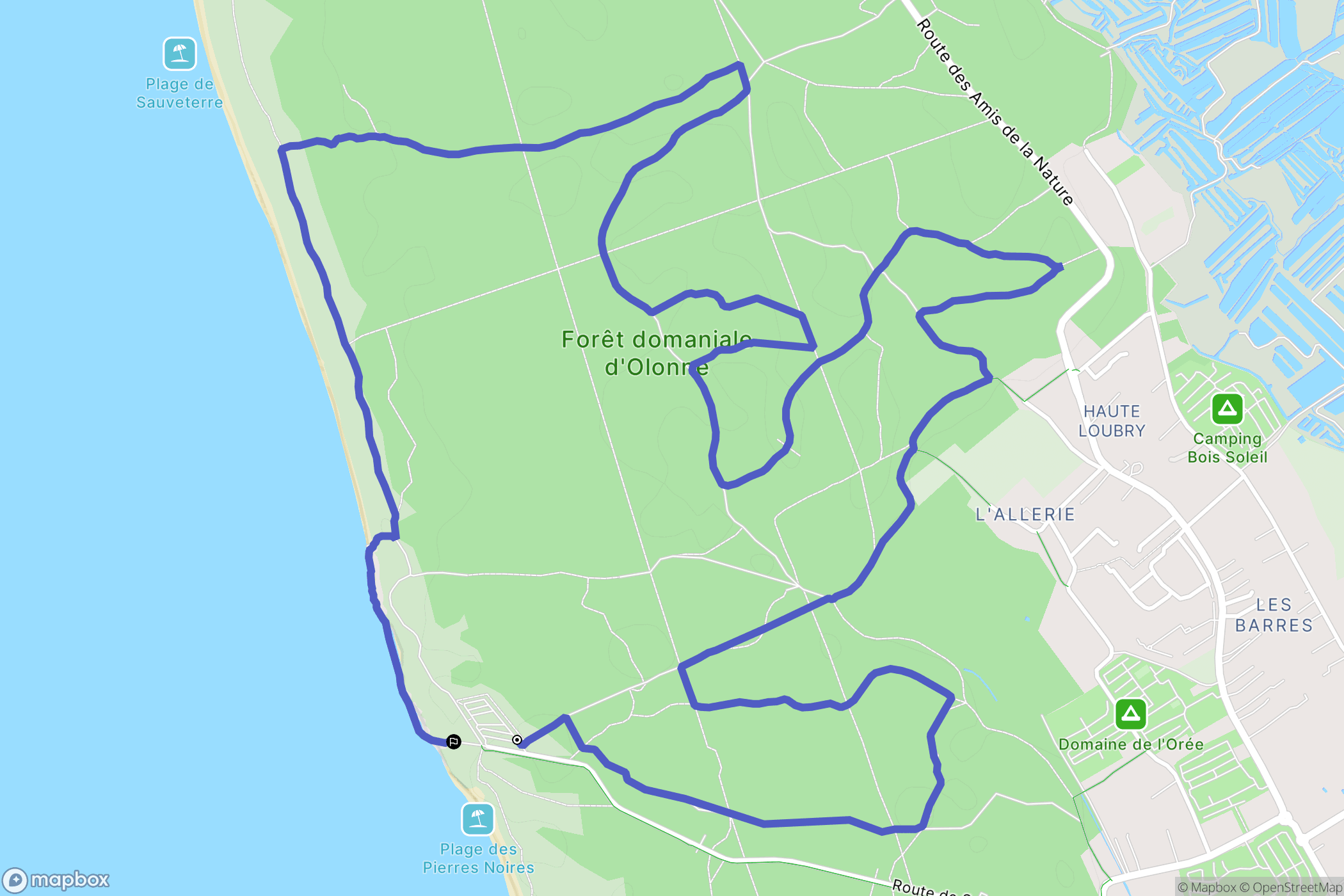 Les Sables-d'Olonne : carte du parcours de randonnée - France