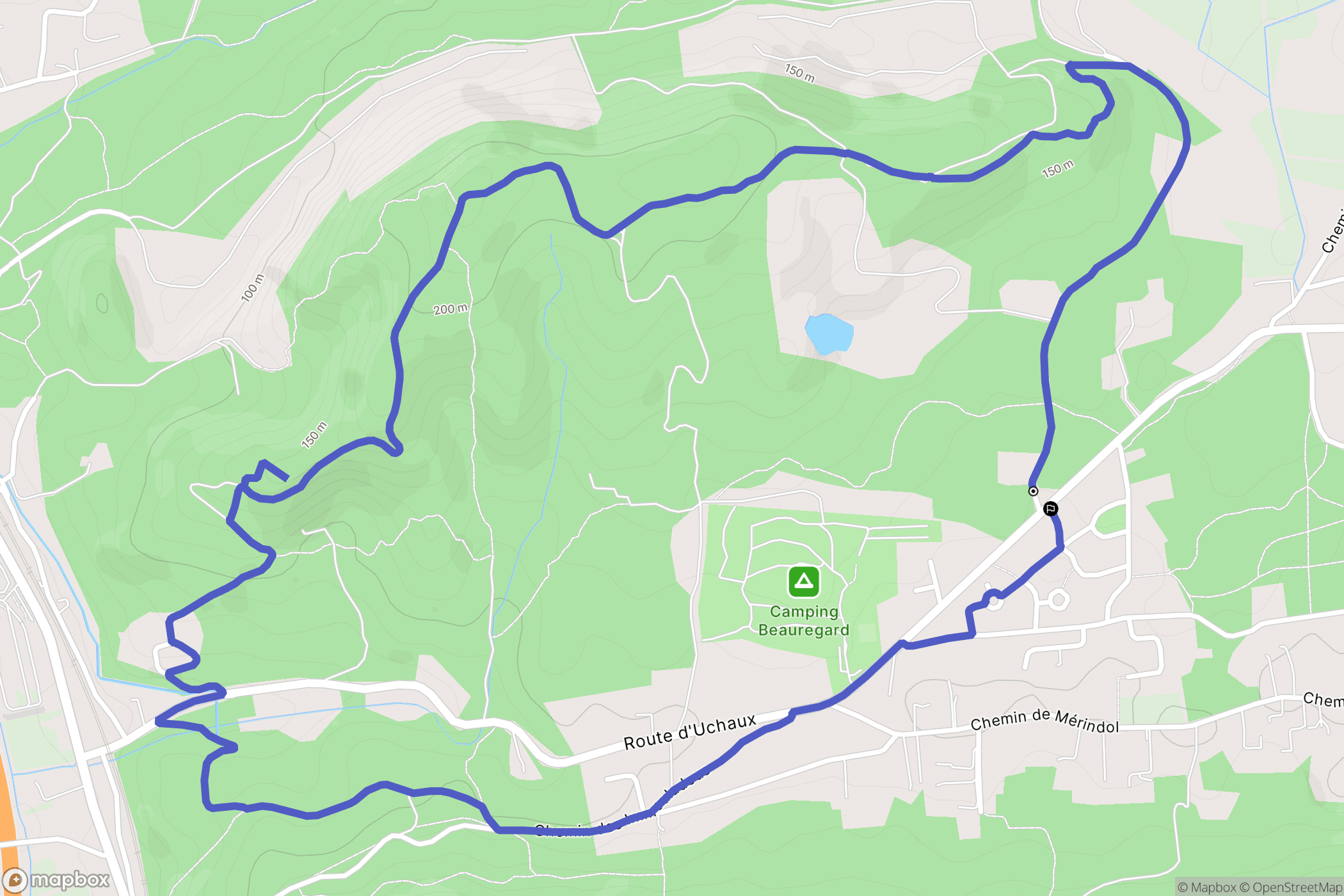 Mornas : carte du parcours de randonnée - France
