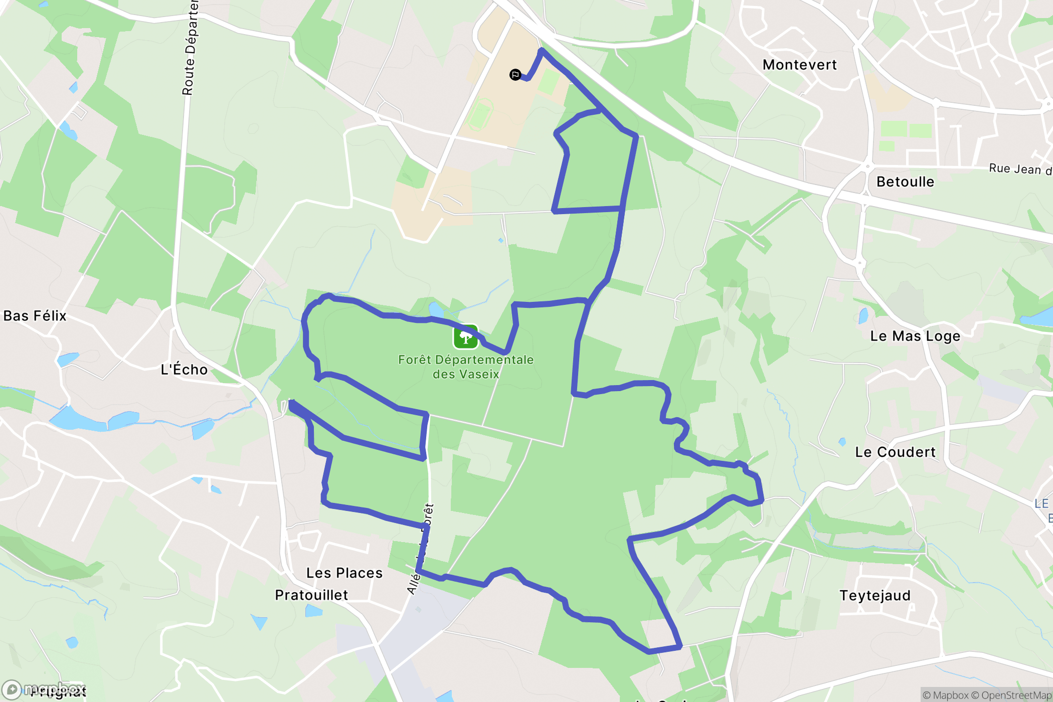 Landouge : carte du parcours de randonnée - France