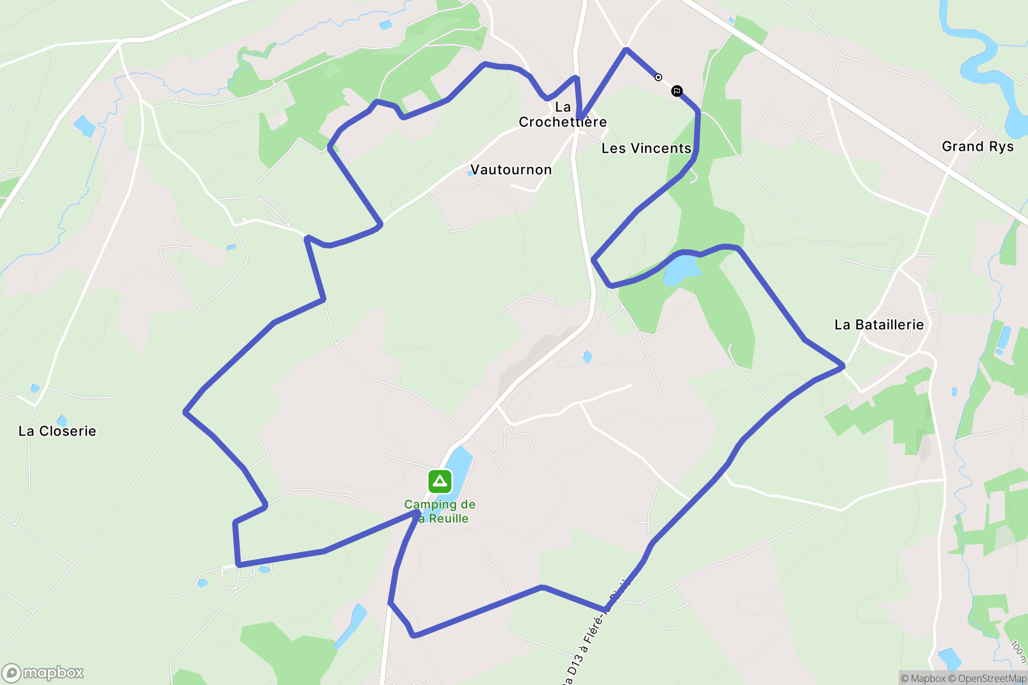 Fléré-la-Rivière : carte du parcours de randonnée - France