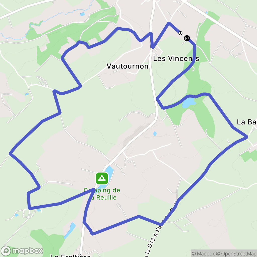 Fléré-la-Rivière : carte du parcours de randonnée - France