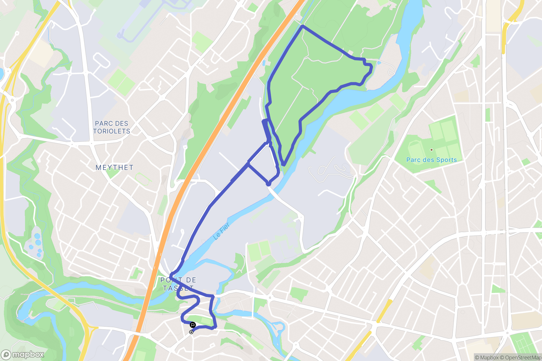 Annecy : carte du parcours de randonnée - France