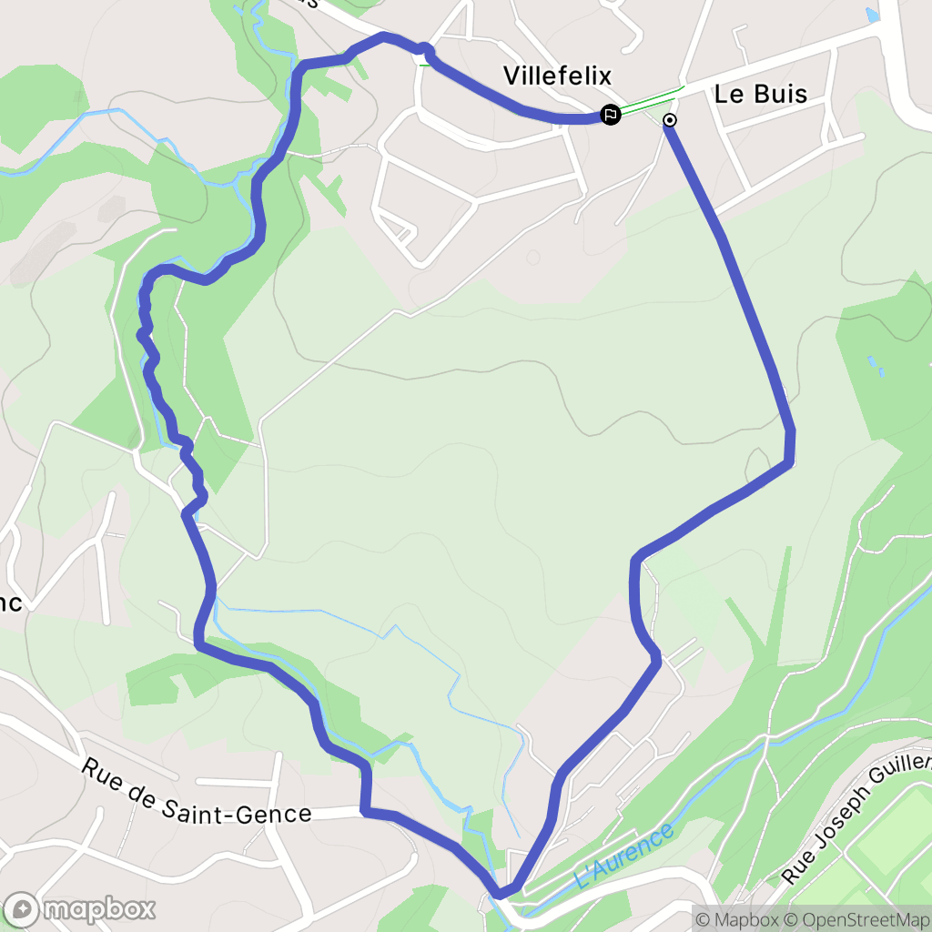 Couzeix : carte du parcours de randonnée - France