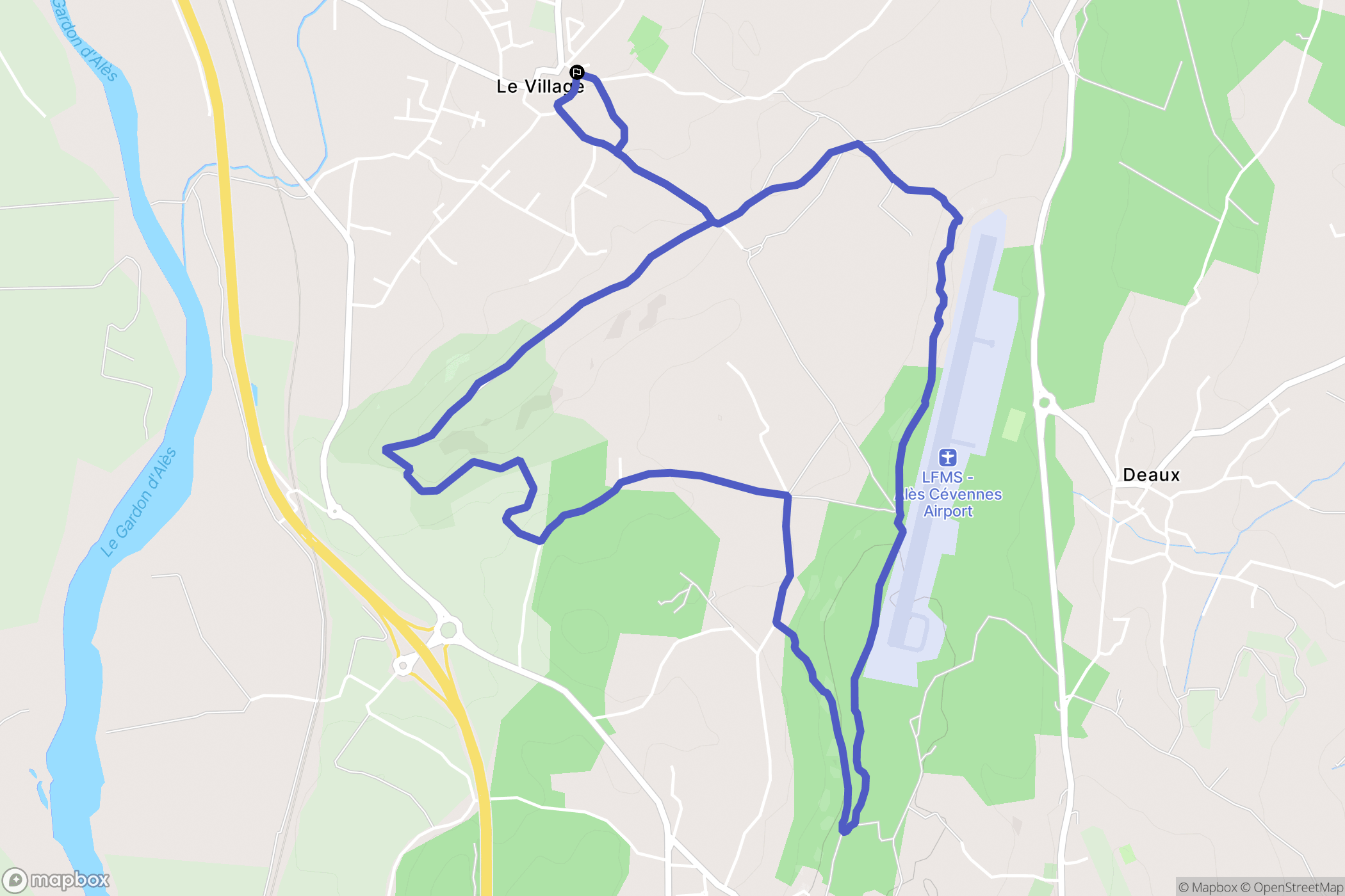 Saint-Hilaire-de-Brethmas : carte du parcours de randonnée - France