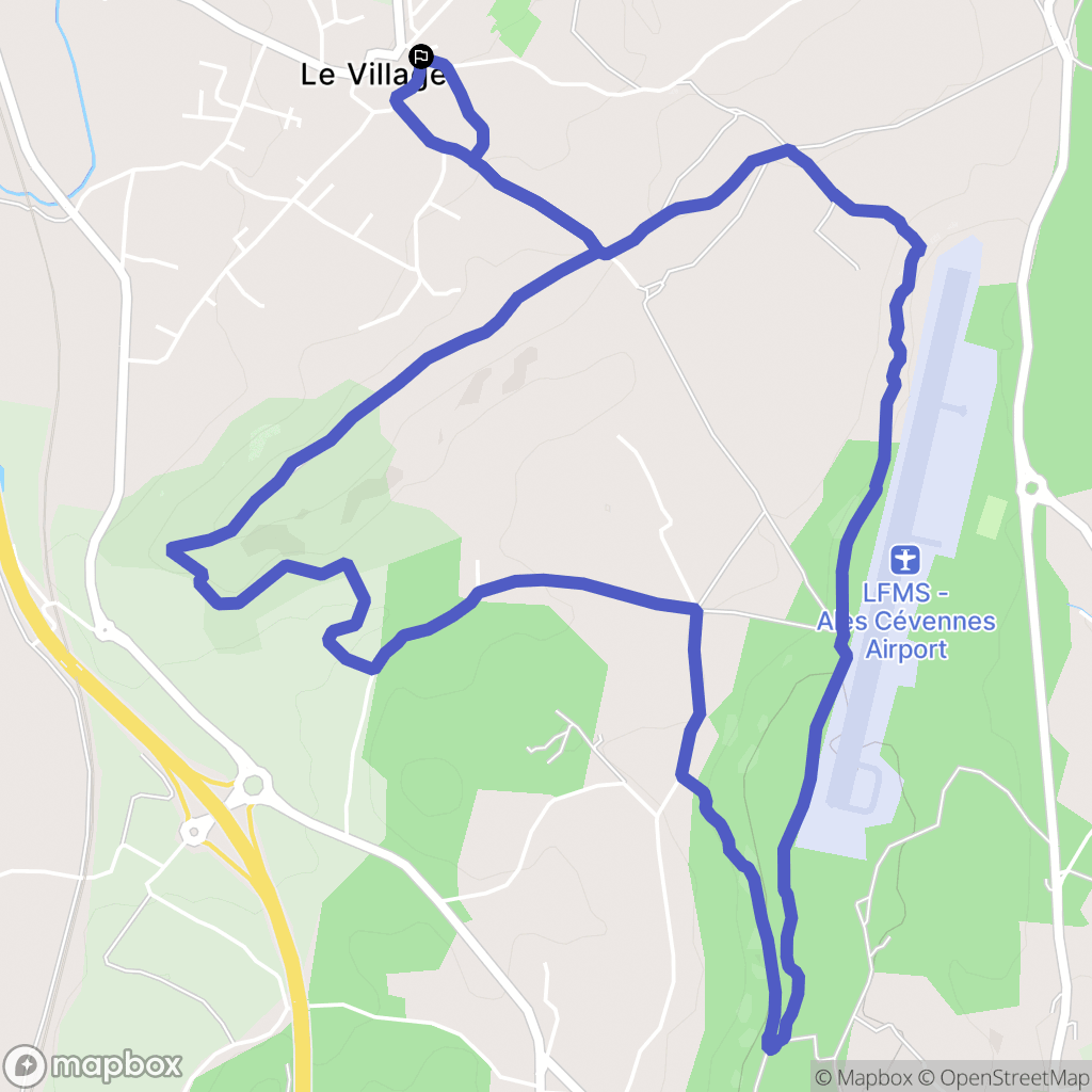 Saint-Hilaire-de-Brethmas : carte du parcours de randonnée - France