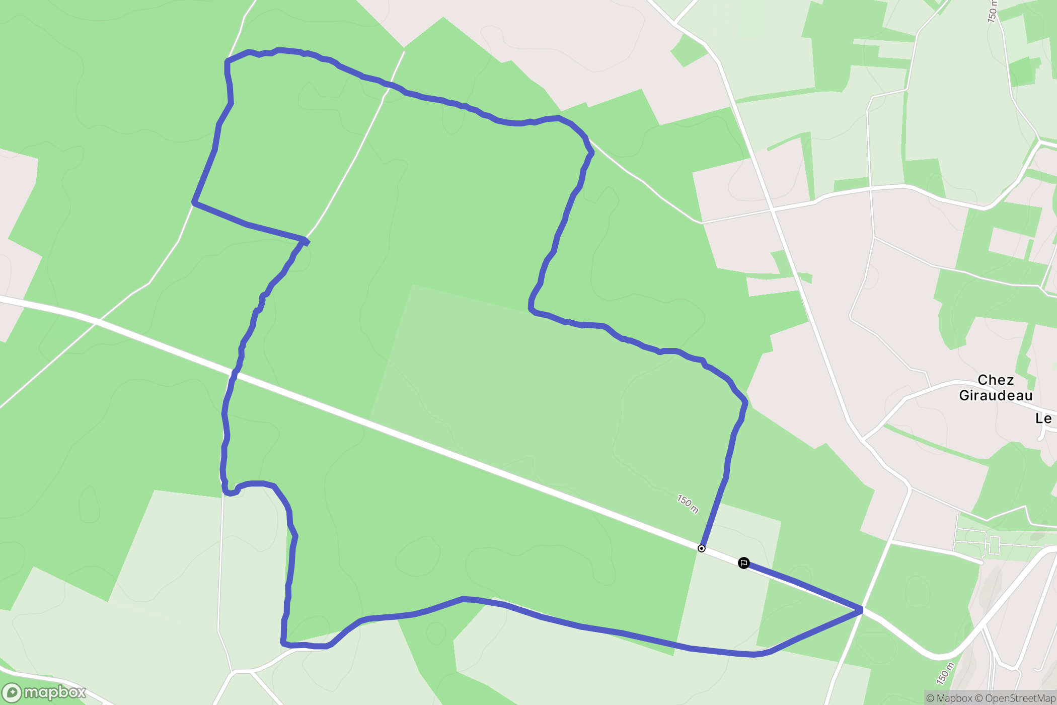 Chasseneuil-sur-Bonnieure : carte du parcours de randonnée - France