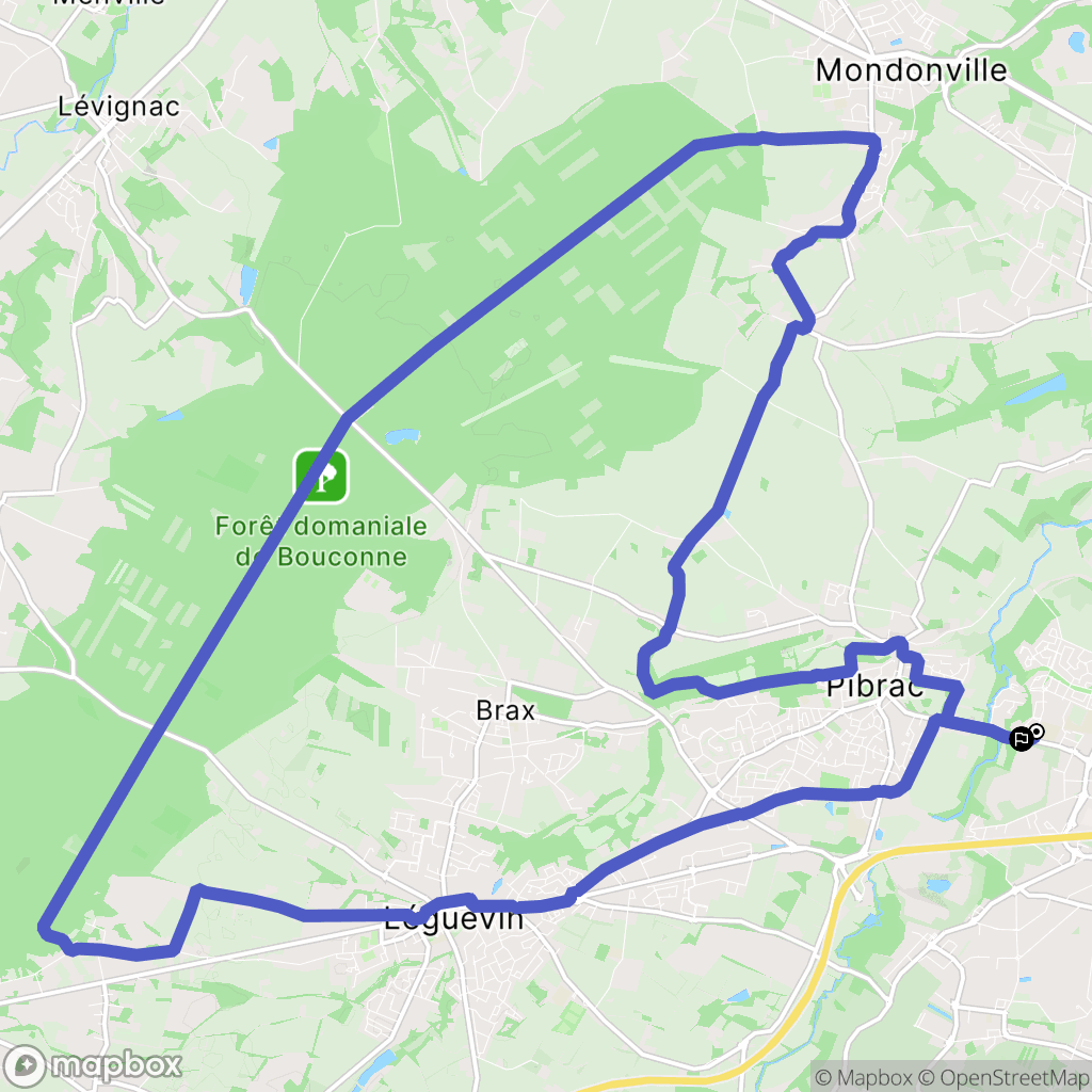 Colomiers : carte du parcours de randonnée - France