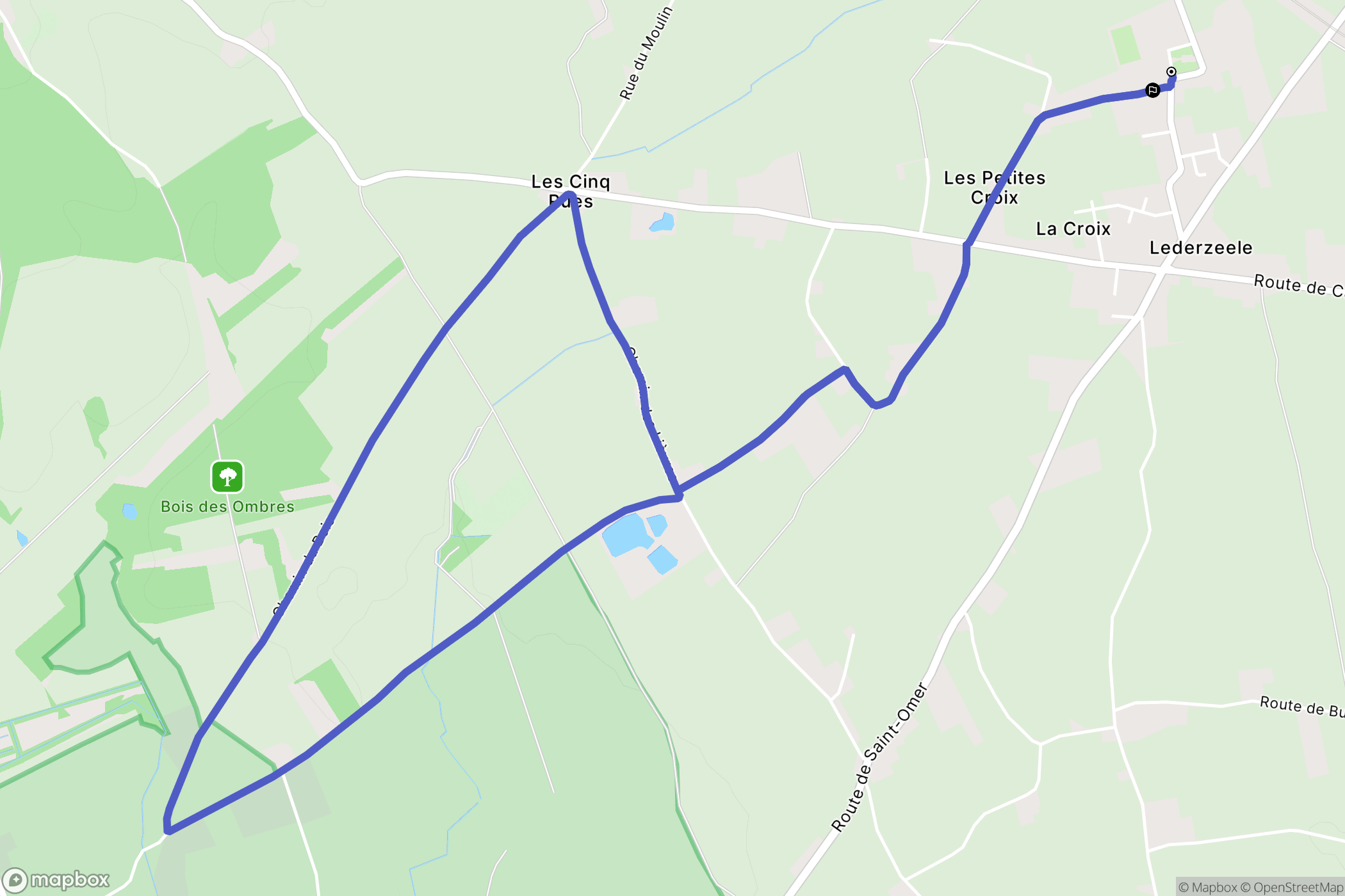 Lederzeele : carte du parcours de randonnée - France