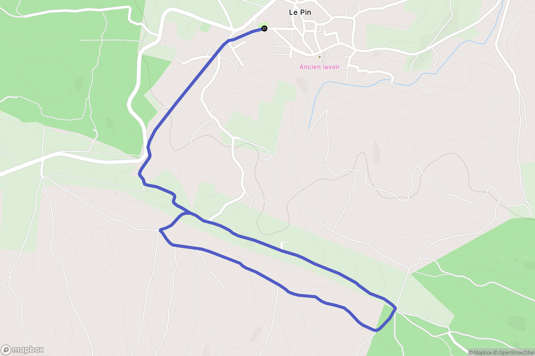 Le Pin : carte du parcours de randonnée - France