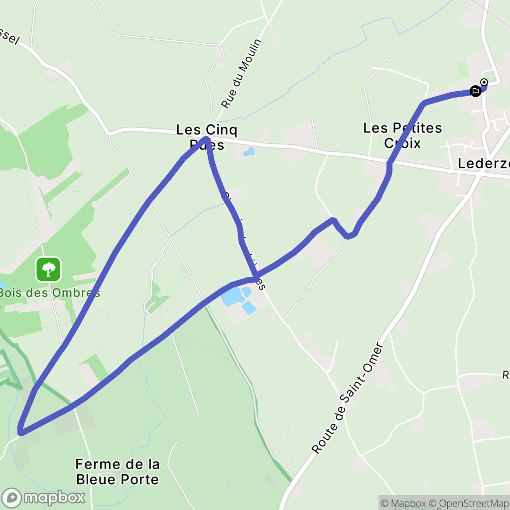 Lederzeele : carte du parcours de randonnée - France