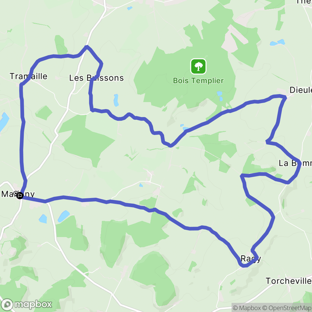 Marigny : carte du parcours de randonnée - France