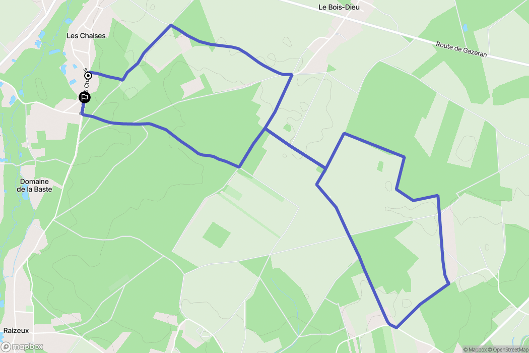Raizeux : carte du parcours de randonnée - France