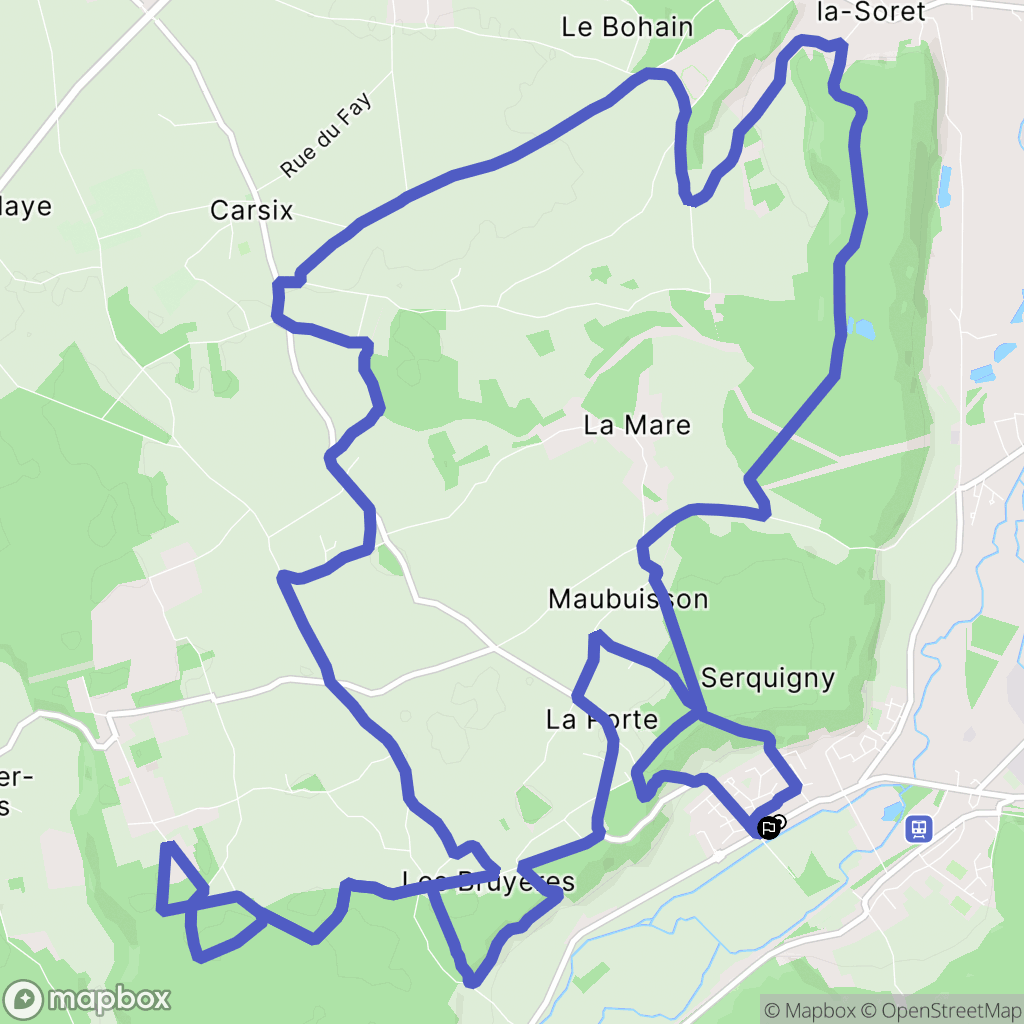 Serquigny : carte du parcours de randonnée - France