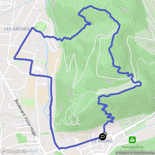 Digne-les-Bains : carte du parcours de randonnée - France