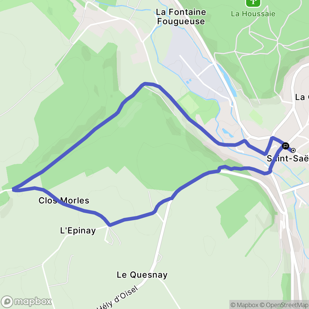 Saint-Saëns : carte du parcours de randonnée - France