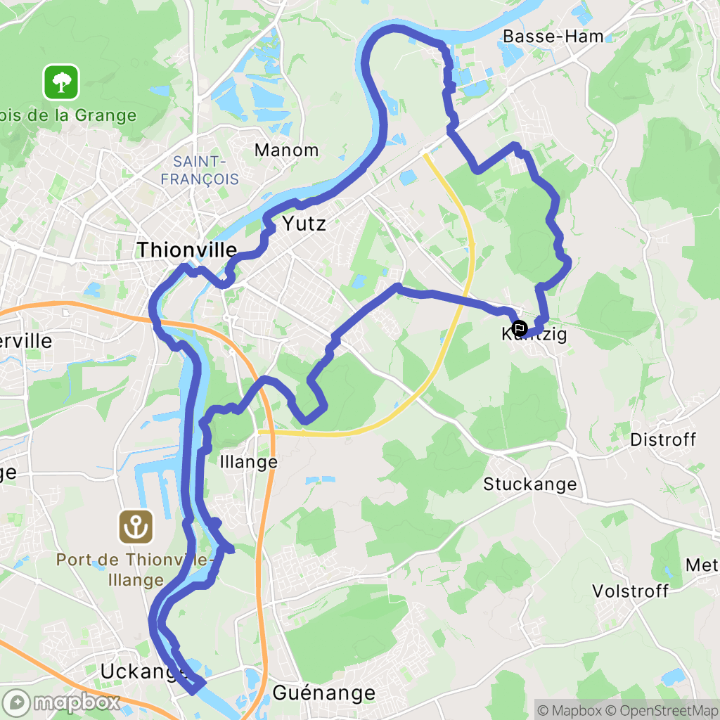 kuntzig : carte du parcours de randonnée - France