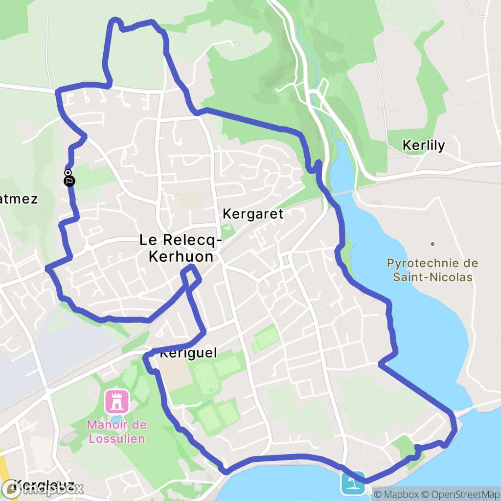 Le Relecq Kerhuon : carte du parcours de randonnée - France