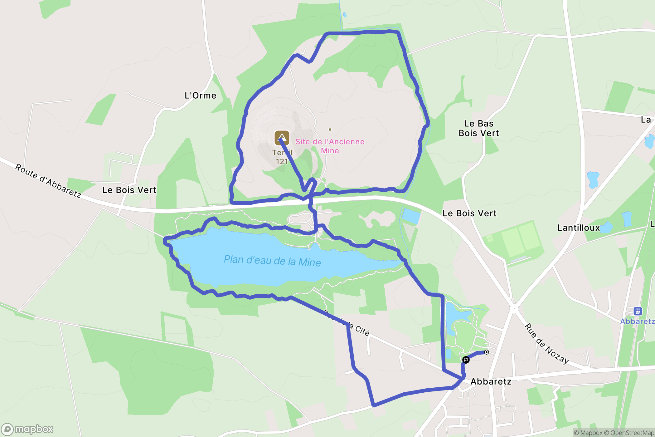 Abbaretz : carte du parcours de randonnée - France