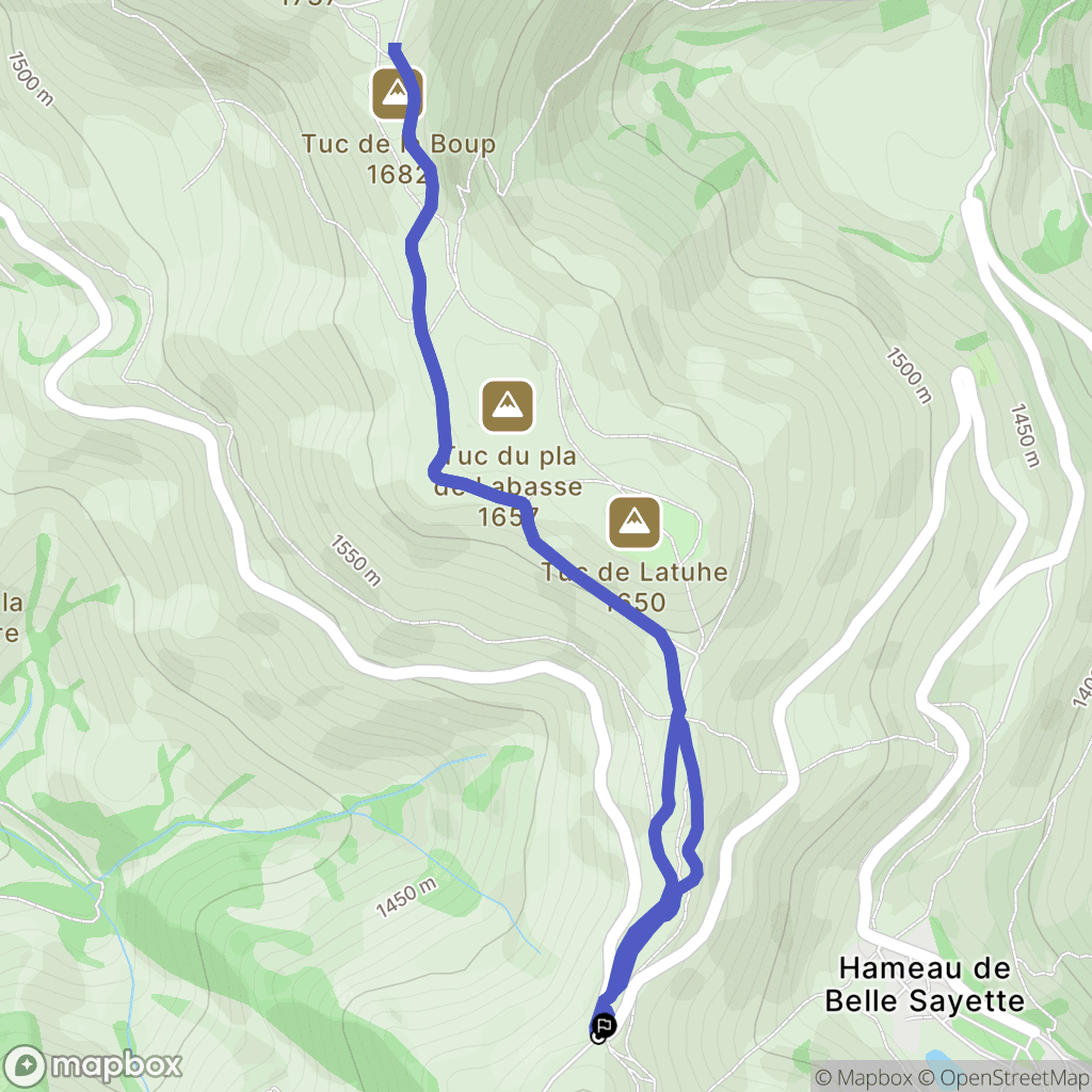 Génos : carte du parcours de randonnée - France