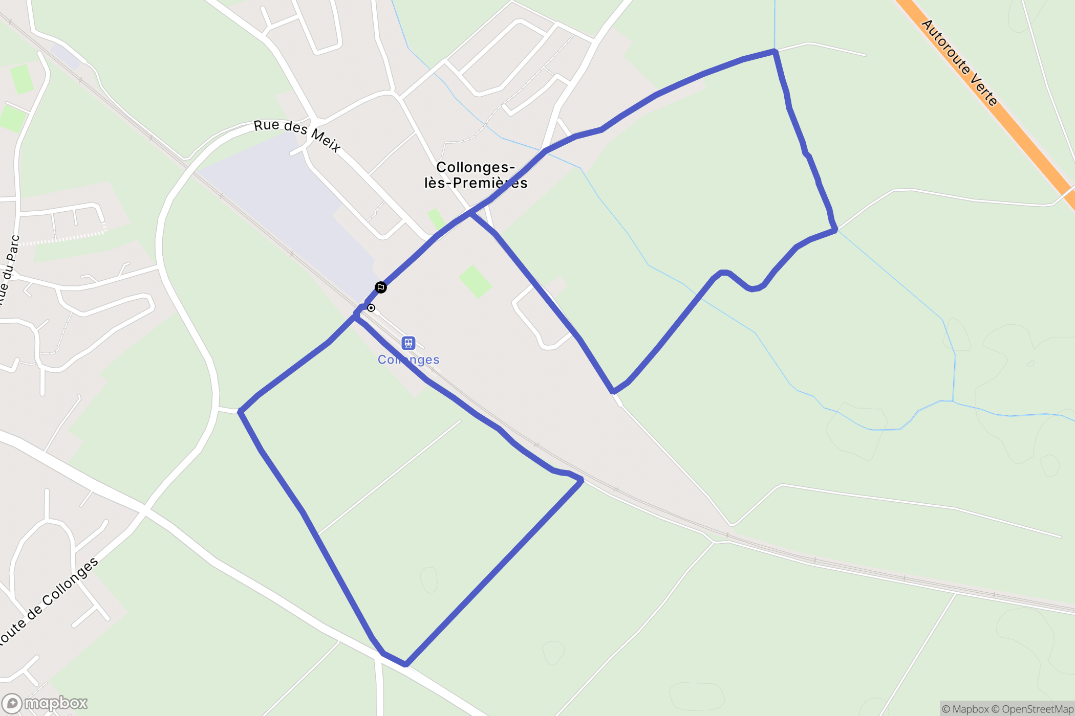 Collonges-et-Premières : carte du parcours de randonnée - France