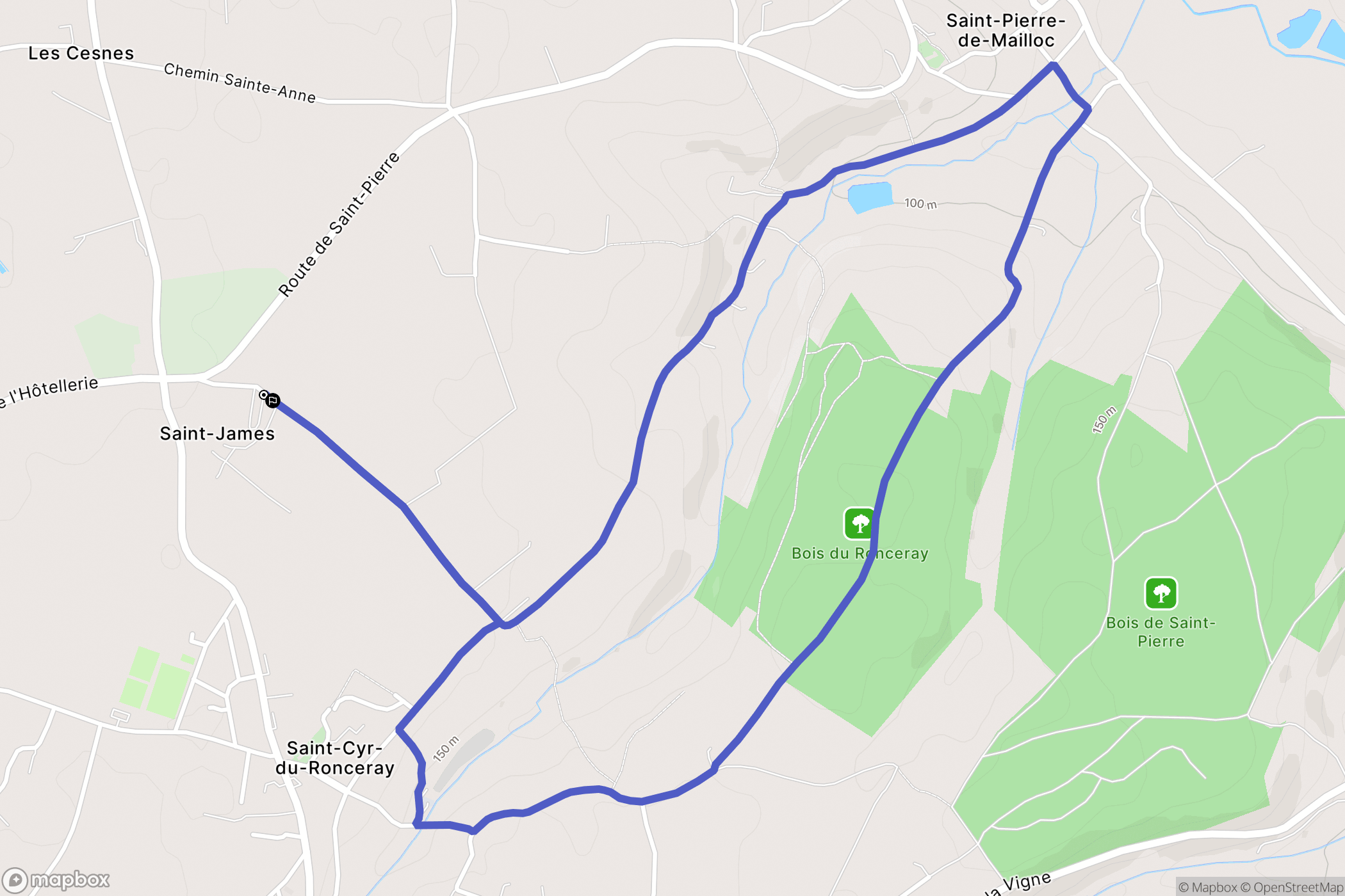 Saint Cyr du Ronceray : carte du parcours de randonnée - France