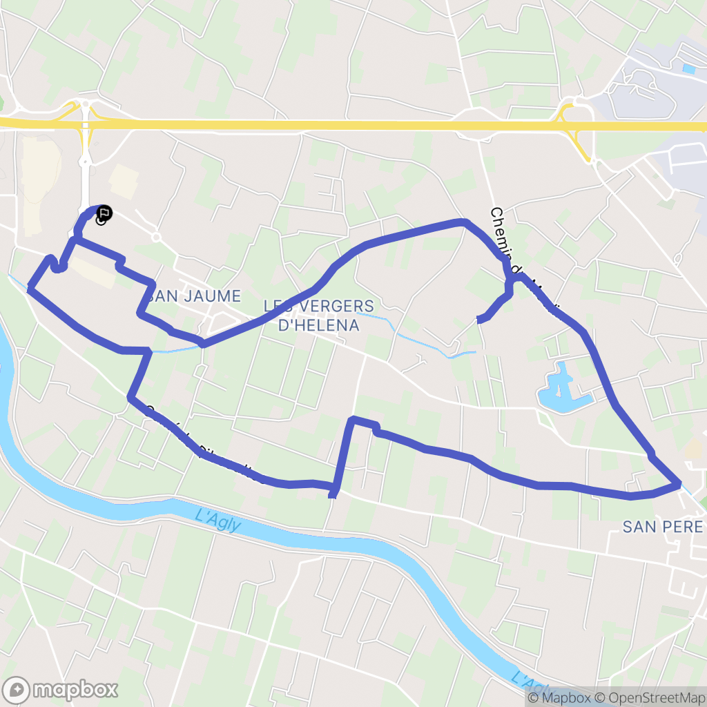 Claira : carte du parcours de randonnée - France