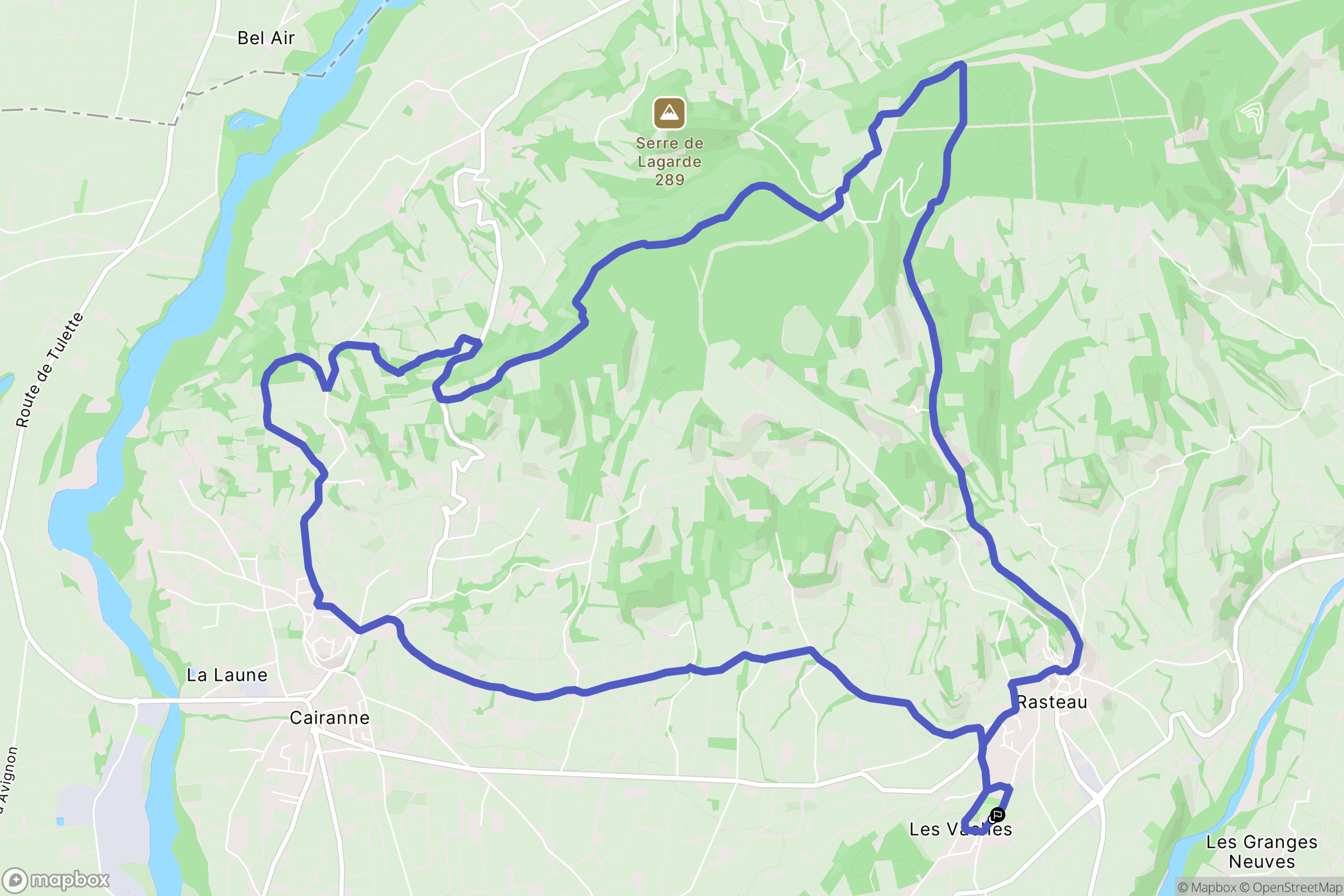 Rasteau : carte du parcours de randonnée - France