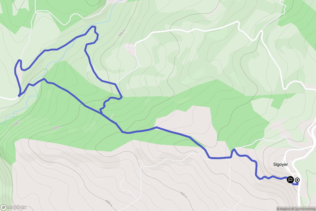Sigoyer : carte du parcours de randonnée - France