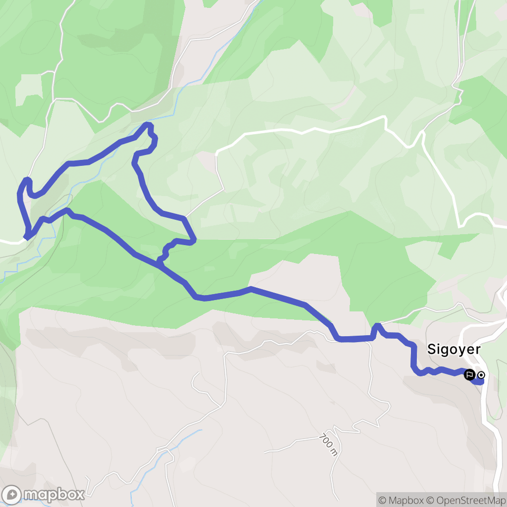 Sigoyer : carte du parcours de randonnée - France