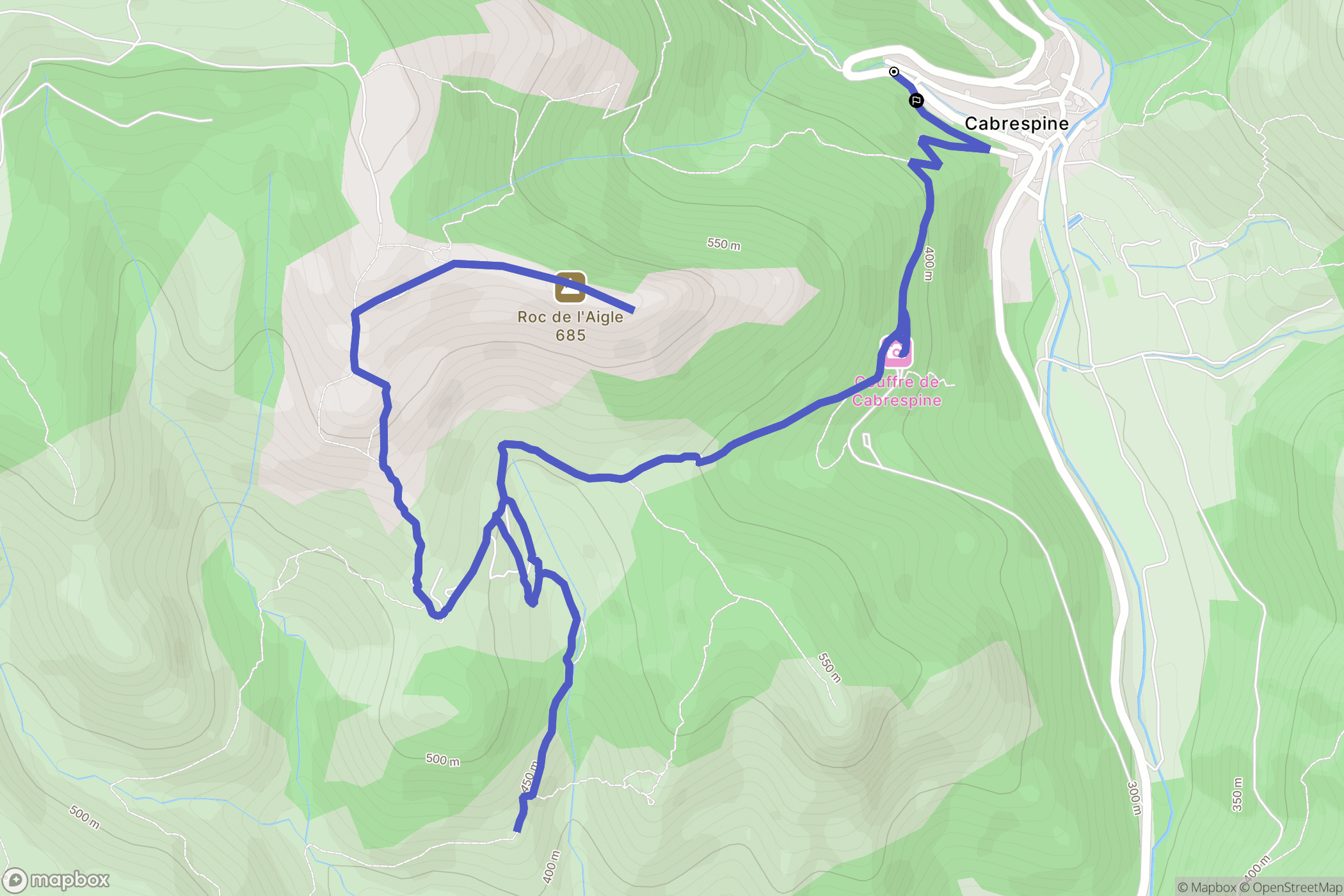 Cabrespine : carte du parcours de randonnée - France