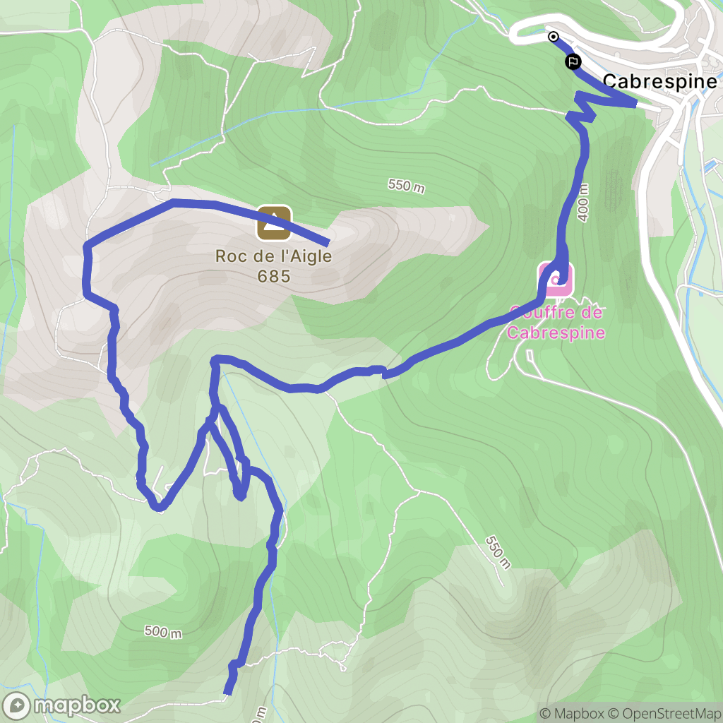 Cabrespine : carte du parcours de randonnée - France