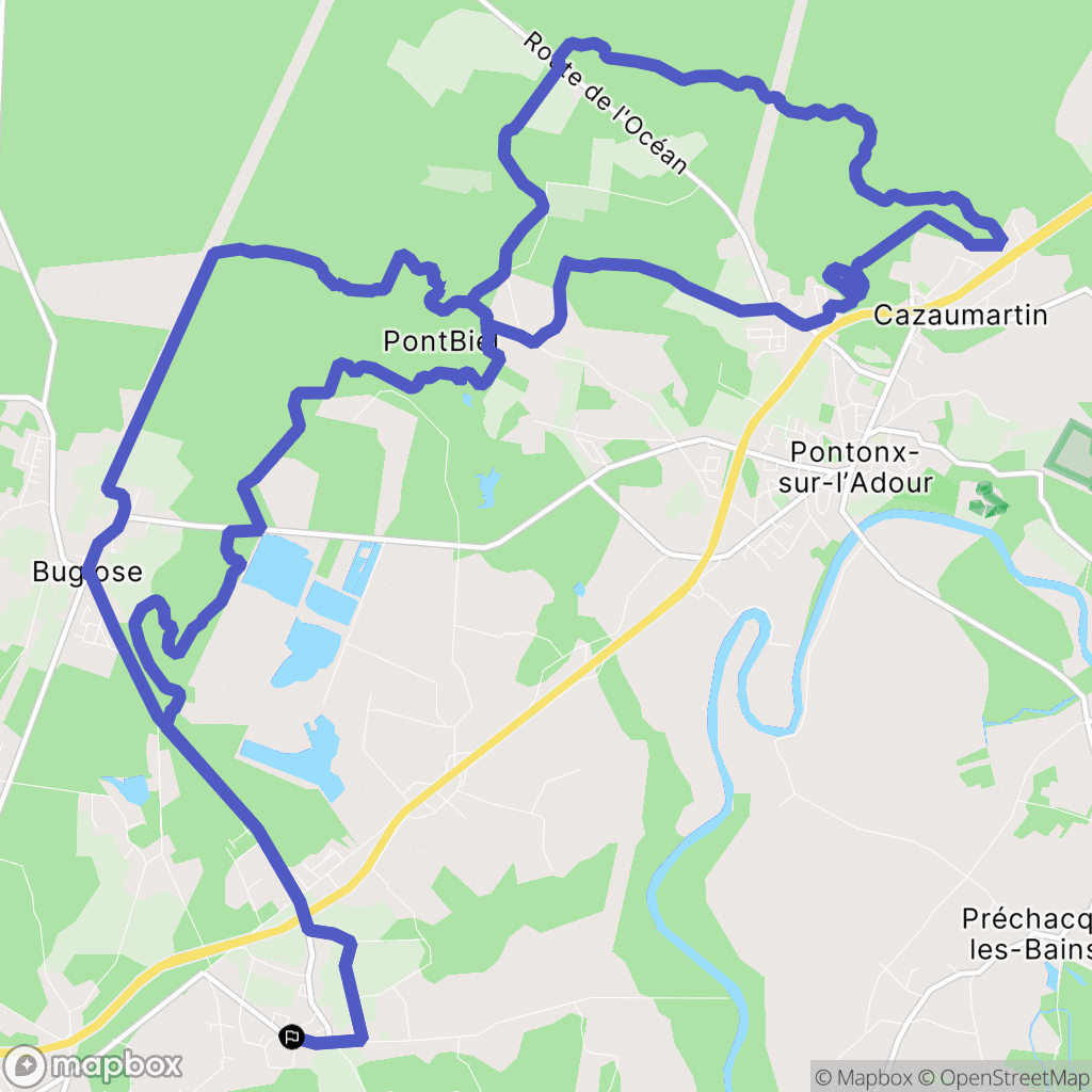 Téthieu : carte du parcours de randonnée - France