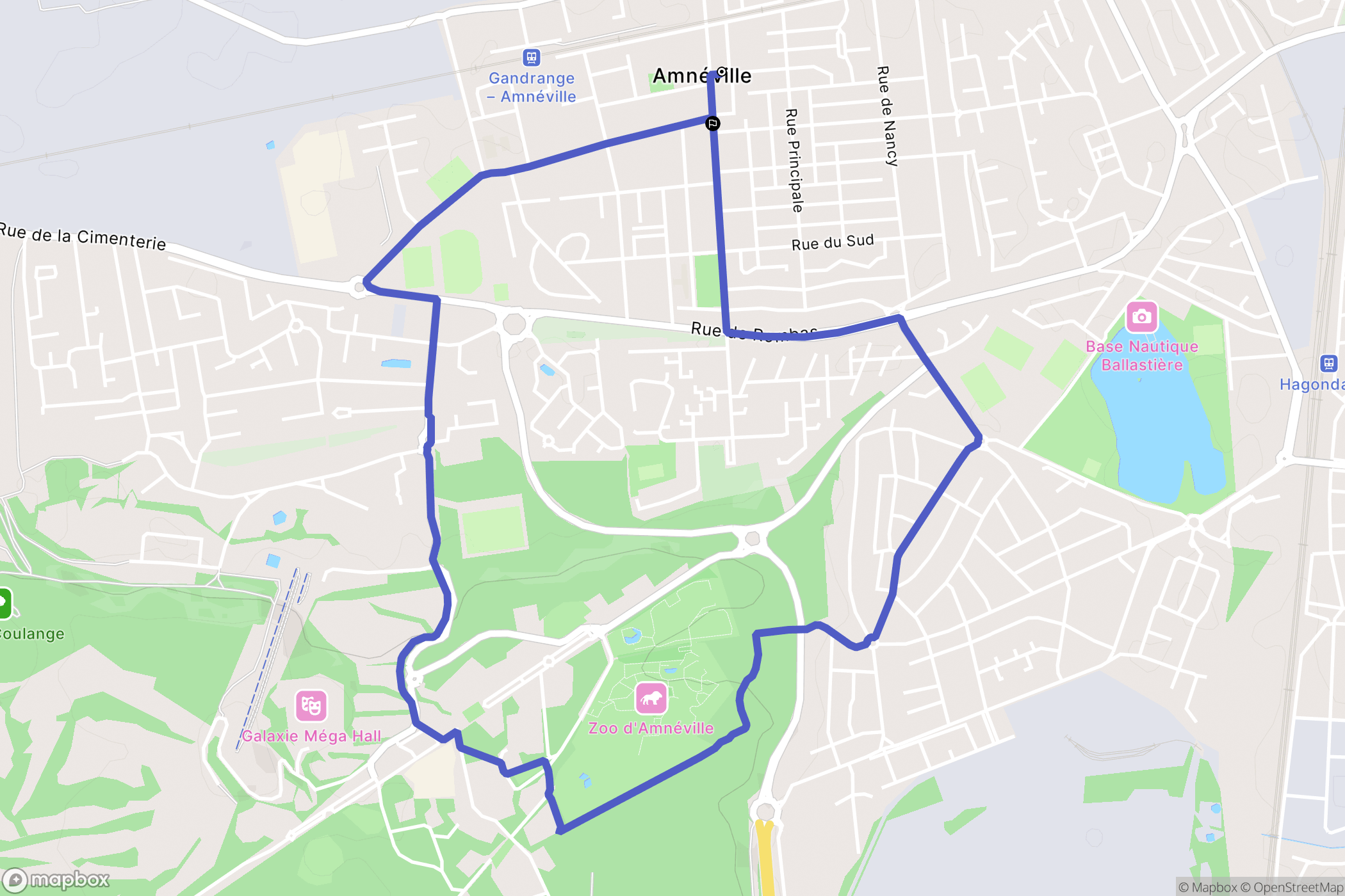 Amnéville : carte du parcours de randonnée - France