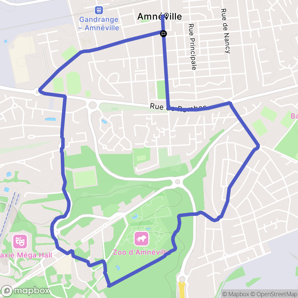 Amnéville : carte du parcours de randonnée - France